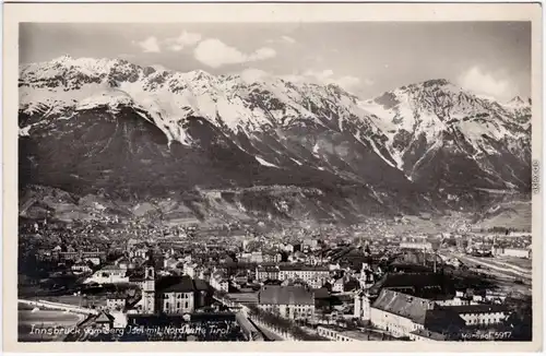 Foto Ansichtskarte Innsbruck Panorama vom Berg Isel mit Nordkette Tirol 1930