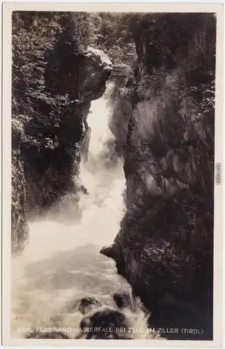 Zell am Ziller Karl Ferdinand-Wasserfall Foto Ansichtskarte Tirol Tyrol 1934