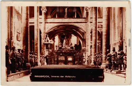 Innsbruck inneres der Hofkirche Foto Ansichtskarte  1927