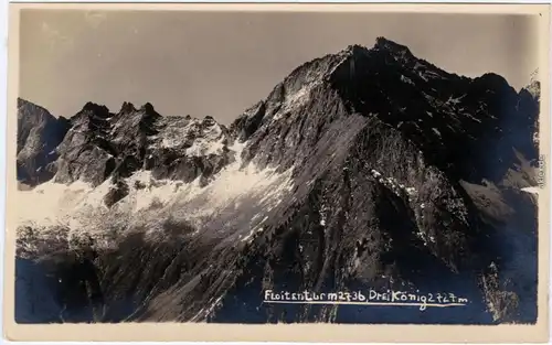 Fotokarte Ginzling Mayrhofen Floitenturm 2736 m, Drei König 2727 m 1929