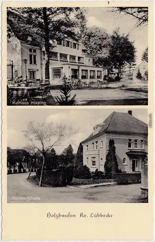 Rahden Holzhausen: Kurhaus Holsing, Bahnhofstraße Lübbecke Osnabrück 1955