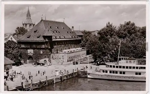 Konstanz Am Hafen mit Konzil-Gaststätte Foto Ansichtskarte  1965