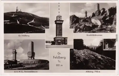 Feldberg Großer Feldberg, UKWS Fernmeldeturm, Brunnhildisbrunnen 1965