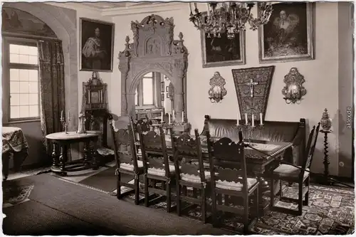 Mespelbrunn Schloss: Ahnensaal Foto Ansichtskarte b Aschaffenburg 1968