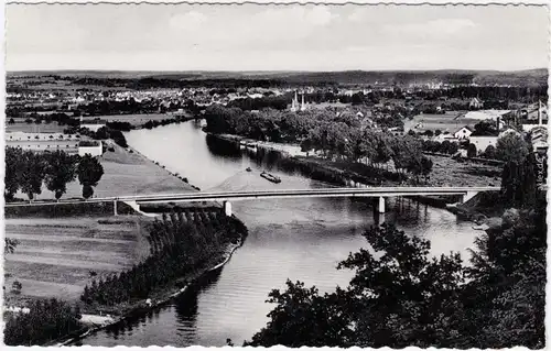 Bad Wimpfen Blick ins Neckartal Ansichtskarte LK Heilbronn 1965