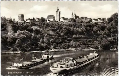 Bad Wimpfen Neckar mit Schlepper   Ansichtskarte LK Heilbronn 1968