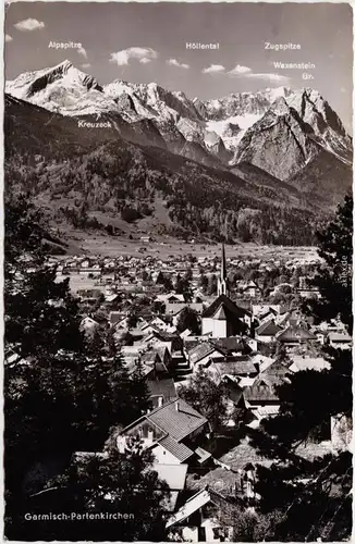 Foto Ansichtskarte Garmisch-Partenkirchen Panorama-Ansichten 1966