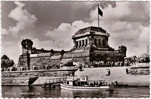 Koblenz Deutsches Eck Foto Ansichtskarte 1955