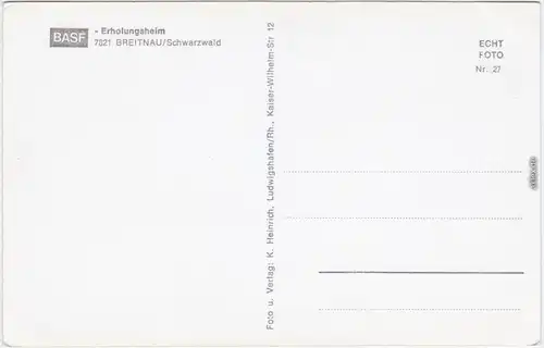 Breitnau BASF-Erholungsheim  	Freiburg im Breisgau 1965