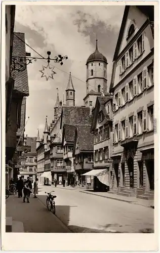 Biberach an der Riß Hindenburgstraße belebt Geschäfte Fotokarte  1955