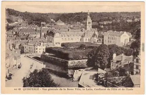 Quimperlé Vue général de la Basse Ville, la Laita, Confluent 1938