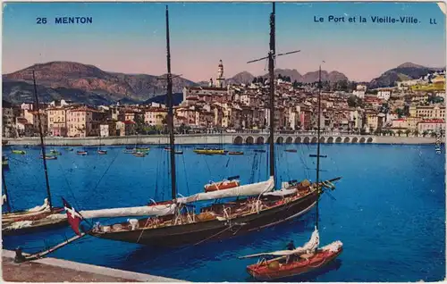 Menton Mentoun/ Mentone La Port et la Vieille-Ville 1914