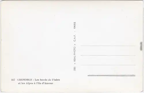 Grenoble Graswalde Les bords de l'Isère et les Alpes à l'Ile d'Amour 1947