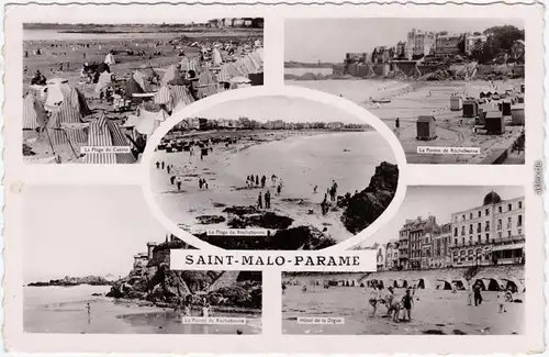 Saint-Malo Strand mit Zelten  CPA Ansichtskarte Ille-et-Vilaine 1953