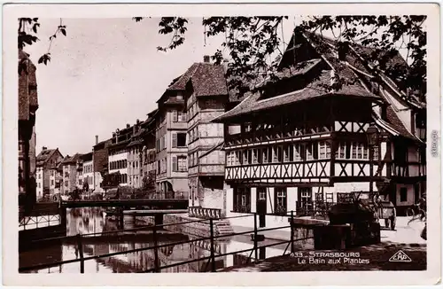 Straßburg Strasbourg Le Bain aux Plantes Elsaß CPA Ansichtskarte 1932