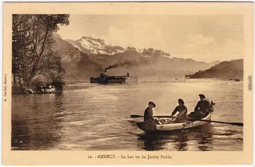 Annecy Le Lac vu du Jardin Public Haute-Savoie CPA Ansichtskarte 1932