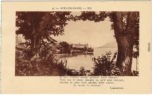 Aix-les-Bains Panorama mit See  Savoie Ansichtskarte CPA 1923