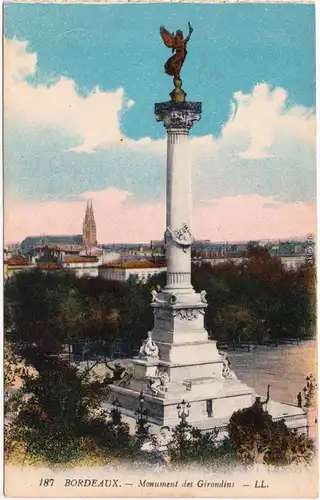 Bordeaux Monument des Girondins Gironde CPA Ansichtskarte  1913