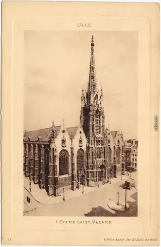 Lille Eglise Saint-Maurice  Pas-de-Calais CPA Ansichtskarte Straße  1916