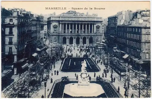 Ansichtskarte CPA Marseille Square de la Bourse 1918