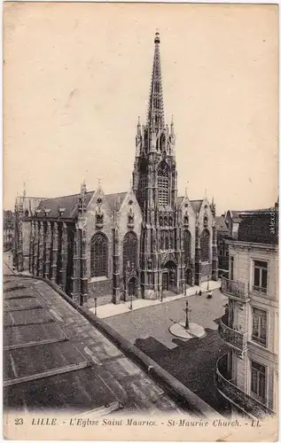 Lille Eglise Saint-Maurice Straßenpartie Nord pas de Calais 1922