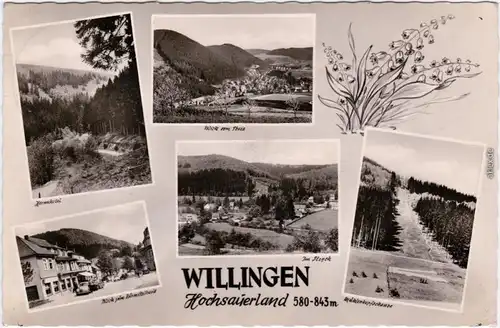 Willingen (Upland) Mühlenkopfschanze, Blick vom Freis Foto Ansichtskarte 1962