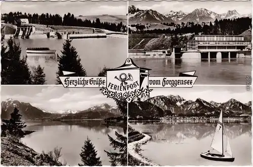 Schwangau Forggensee 4-Bild Ansichtskarte 1961