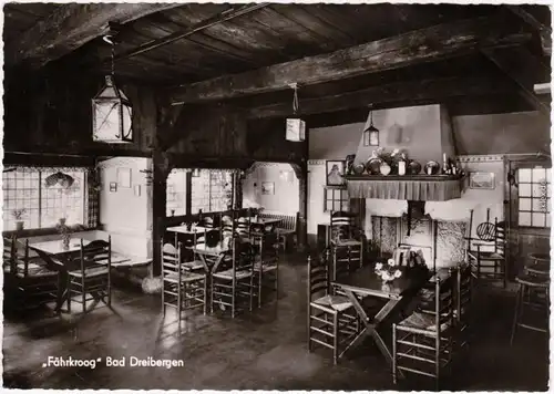 Fotokarte Dreibergen Bad Zwischenahn Gaststätte Fährkrug - Gaststube 1967