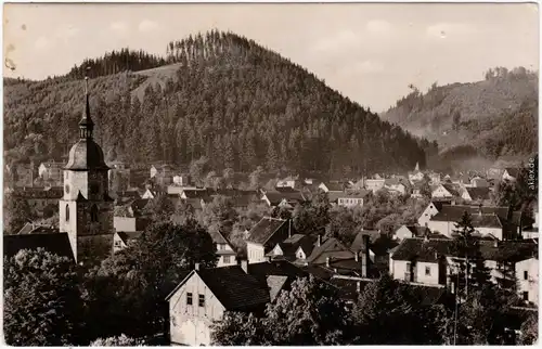 Foto Ansichtskarte Friedrichroda Blick über die Dächer der Stadt 1962