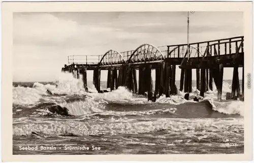 Bansin Heringsdorf Usedom Stürmische - See, Seebrücke 1954