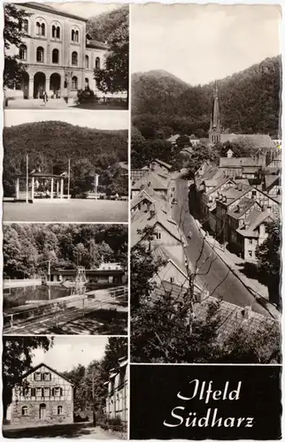 Ilfeld Mehrbild: Straße Schwimmbad und Gasthaus b Nordhausen Ansichtskarte 1968