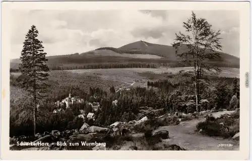 Schierke Blick vom Wurmberg  Ansichtskarte Harz 1955