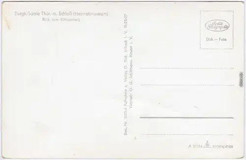 Foto Ansichtskarte Burgk (Saale) Saale und Schloß - Blick vom Röhrensteig 1957