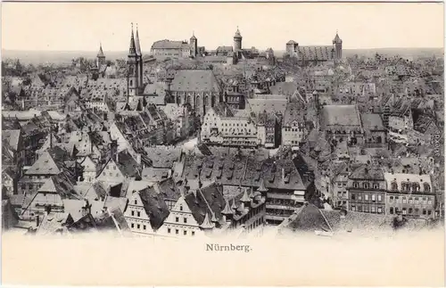 Ansichtskarte  Nürnberg Blick über die Dächer der Stadt 1905
