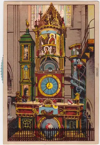 Straßburg Strasbourg Mechanische Karte, Münster Uhr CPA Ansichtskarte  1913