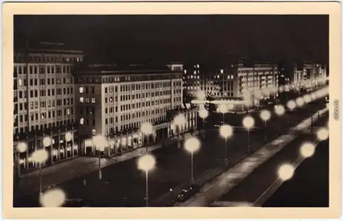 Berlin Karl-Marx-Allee / Stalinallee / Große Frankfurter Straße  Fotokarte 1954