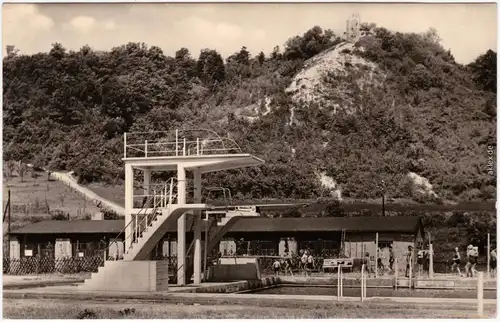 Bad Sulza Soleschwimmbad - Sprungturm  Foto Ansichtskarte 1966