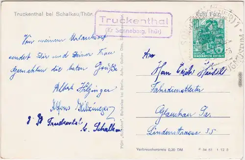 Truckenthal Schalkau Truckenthal Panorama b Sonneberg  1961