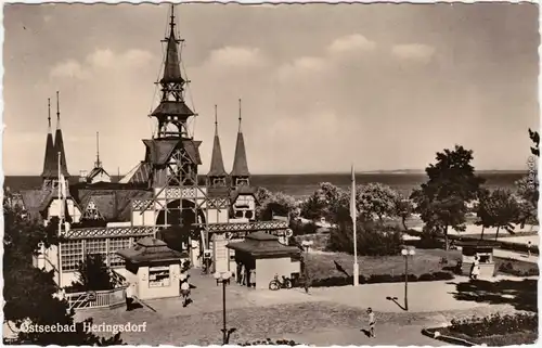 Heringsdorf  Foto Ansichtskarte Seebrücke Usedom Vorpommern Greifswald  1957