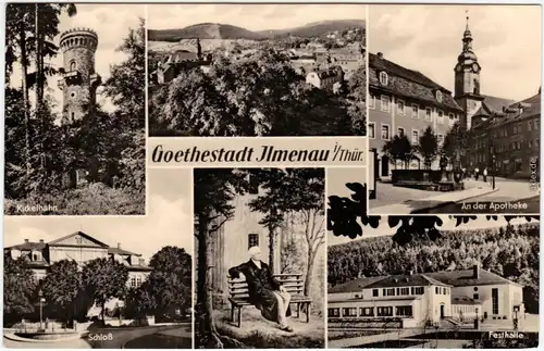 Foto Ansichtskarte Ilmenau Kickelhahn, Schloß, Festhalle, Apotheke 1964