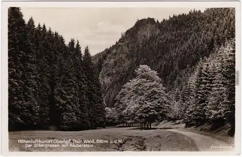 Oberhof (Thüringen) Der Silbergraben mit Räuberstein (Thüringer Wald) 1938