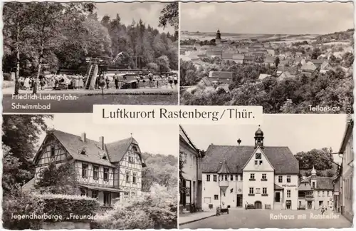 Rastenberg (Thüringen) Mehrbildkarte - ua Schwimmbad Foto Ansichtskarte  1969