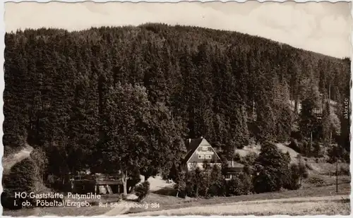 Foto Ansichtskarte Oberpöbel Dippoldiswalde HO-Gaststätte Putzmühle 1964
