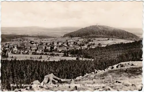 Altenberg (Erzgebirge) Blick vom Kahleberg auf Altenberg und Geisingberg 1964 