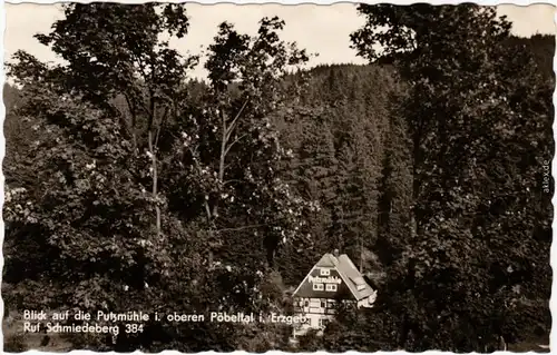 Oberpöbel Dippoldiswalde Blick auf die Putzmühle i. oberen Pöbeltal 1964