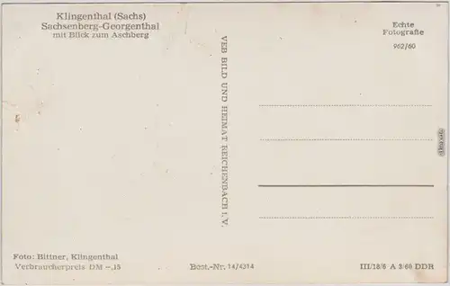 Sachsenberg Georgenthal-Klingenthal Sachsenberg mit Blick zum Aschberg 1960