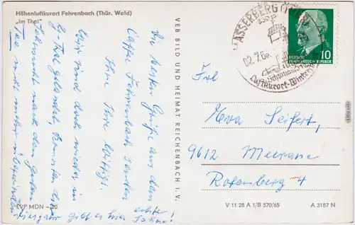 Fehrenbach Im Thal Ansichtskarte  Masserberg 1965