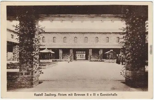 Bad Homburg vor der Höhe Kastell, Atrium mit Brunnen, Exerzierhalle 1924