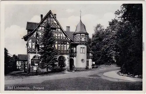 Bad Liebenstein Partie am Postamt Arnstadt Fotokarte 1940