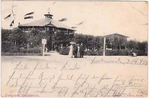 Ansichtskarte Travemünde Lübeck Strandpavillon - belebt 1907